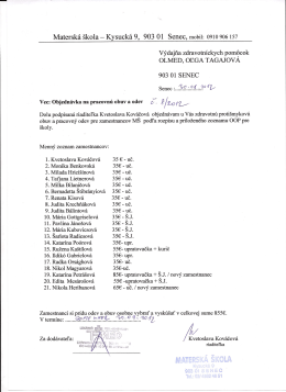 Matersk&aacute; &scaron;kola - Kysuck&aacute; 9, 903 01 Senec, mobil: 0910 906 157