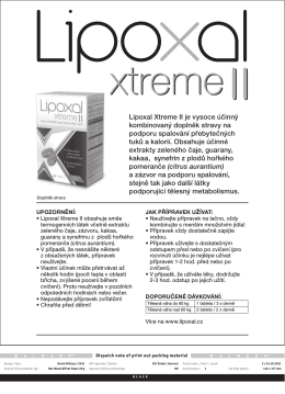 Lipoxal Xtreme II je vysoce účinný kombinovaný doplněk stravy na