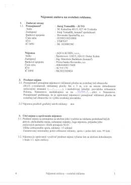 Nájomná zmluva na svetelnú reklamu.