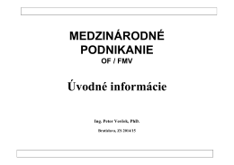 Uvodné informácie - Peter Verček & Co.