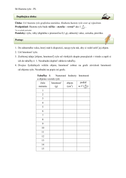 S6 Hustota ryže - PL Doplňujúca úloha: Úloha: Urč hustotu ryže