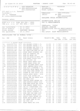 3m tlacez30 . 10 . 2013 FAKTURA - DODACI LIST Cas: 06 :43 :44 l