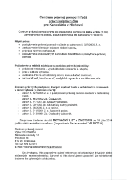 Centrum pr&aacute;vnej pomoci hľad&aacute; pr&aacute;vnika/pr&aacute;vničku pre Kancel&aacute;riu v