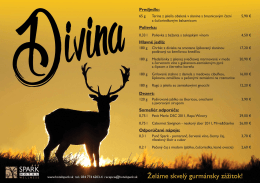 65 g Terina z jeleňa obalená v slanine s brusnicovým čatnl` 5,90 š