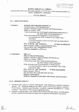 KÚPNA zMLUvA č. T/80/14. - Stredoslovenská vodárenská spoločnosť