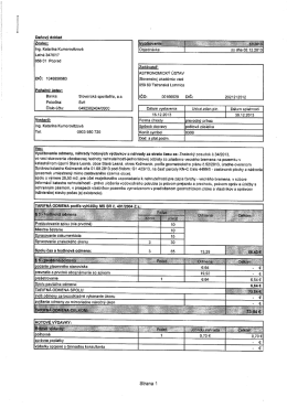 Daňový doklad Znałec: Ing. Katarína Kumorovitzová Letná 3475/17