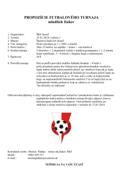 propozície futbalového turnaja - FK Raven Považská Bystrica 2001