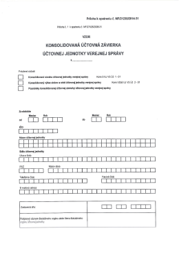 Vzor Konsolidovaná účtovná závierka účtovnej jednotky verejnej
