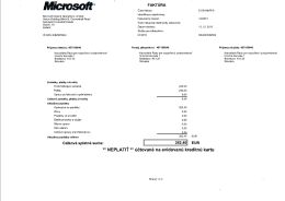 Faktura Microsoft Office 365 - Rada pre Rozpočtovú zodpovednosť