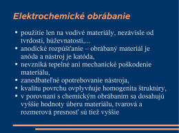 Elektrochemické obrábanie - Vitajte na stránke vyrzar.wbl.sk.