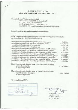 Jozef Vanko - rev&iacute;zny technik, ul. Hviezdoslavova č. 57, 941 06
