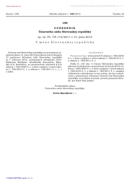 188/2012 Uznesenie Ústavného súdu Slovenskej republiky sp. zn