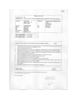 Faktúra č. 033 l 2011 Konštantný symbol : 308 Objednávka číslo