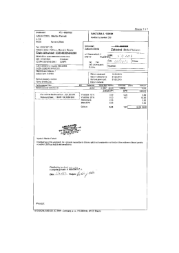 Strana: 1 z 1 Dod&aacute;vateľ IČO: 43667708 AQUA COOL Mari&aacute;n Farka&scaron;