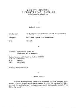 Zmluva 401/0300/2013 o poskytovaní služieb technika požiarnej