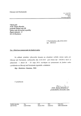 Návrh a súhlas (SR 121/2014) - Zasadnutia Súdnej rady Slovenskej