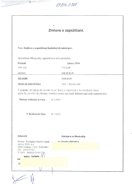 Zmluva o zapožičaní.