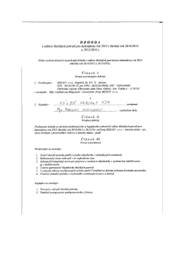 D 0 H 0 D A O Odbere &scaron;kolsk&yacute;ch potrieb pre kalend&aacute;rny rok 2015