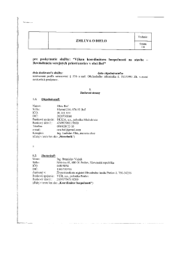 Zmluva o dielo-Výkon koord.bezp.na stavbe-Rev.ver.priestr.