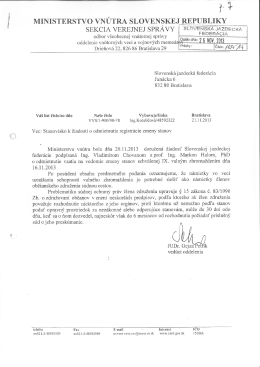 Odmietnutie žiadosti V. Chovana a M. Hala na Ministerstve vnútra