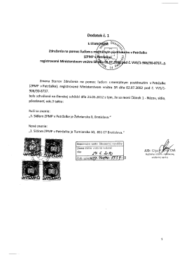 I _ (ZPMP %tr [ke registrovane Minlsterstvom vn&uacute;tra S _ 07
