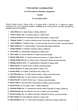 Vyhlásenie kandidatúry - poslanci.