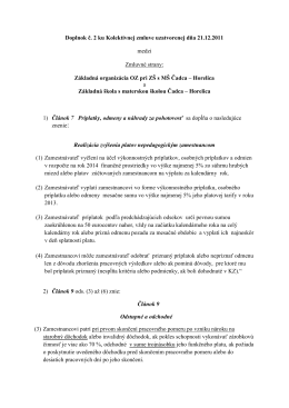 Doplnok č. 2 ku Kolektívnej zmluve uzatvorenej dňa 21.12.2011