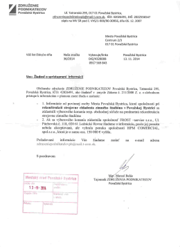 žiadosť o sprístupnení informácií.