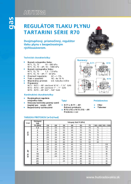 Dvojstupňov&yacute;, priamočinn&yacute;, regul&aacute;tor tlaku plynu s bezpečnostn&yacute;m
