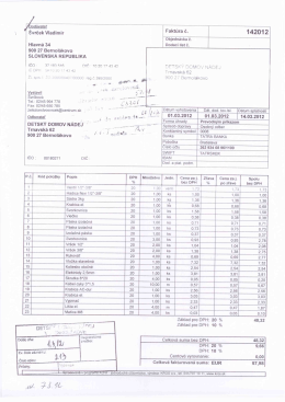 Page 1 / &Scaron;vrček Vladim&iacute;r Faktura c` 142012 Objedn&aacute;vka č. Hlavn&aacute;
