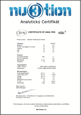 Pozrite si certifikát o analýze produktu.