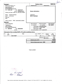 Dod&aacute;vateľ : ` Fakt&uacute;ra Č&Iacute;SIO I ` _ BOZP a PO servis, s.r.o. ob`odn&aacute;vka