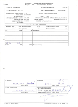 likvidačný list faktúry - Slovenský ústav technickej normalizácie