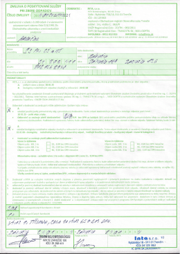 ZMLUVA O POSKYTOVANÍ SLUŽBY oDBERATEL` : INTA, 5.r.o.