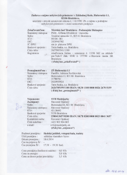 Zmluva o nájme nebytových priestorov v Základnej škole, Bieloruska