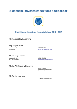 Disciplinárna komisia SPS [pdf] - Slovenská psychoterapeutická