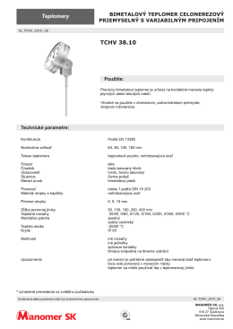 Teplomery - MANOMER SK, a.s.