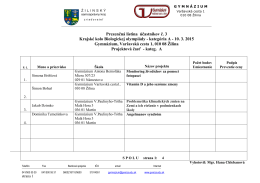Prezenčná listina účastníkov č. 3 Krajské kolo Biologickej olympiády