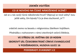 zdeněk vojtíšek co je nového na české náboženské