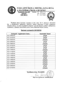 ZÁKLADNÍ ŠKOLA MISTRA JANA HUSA