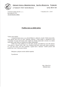 \_ °`v_ ZákladníškolaaMateřská Škola Havířov