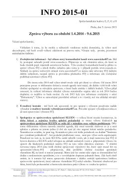 Zpráva výboru za období 1.4.2014-9.6.2015