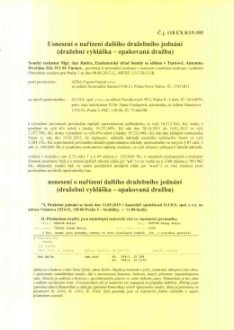 Č.j. 118 EX sos-395 Usnesení o nařízení dalšího dražebního