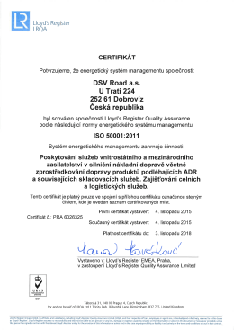 certifikace ISO 50001:2011