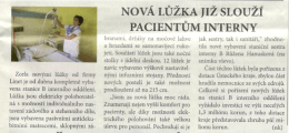 Zcela novými lůžky od ﬁrmy Linet je od dubna kompletně vyba vena