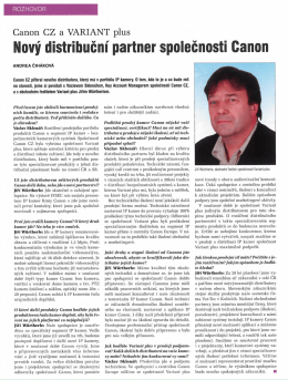 Novy` distribuční partner společnosti Canon