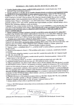 informace pro členy m0 črs bechyně na rok 2015