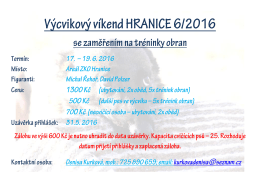 V&yacute;cvikov&yacute; vikend HRANICE 9/2015