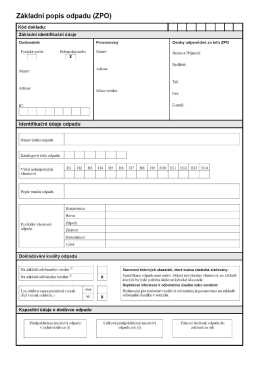 Základní popis odpadu (ZPO)