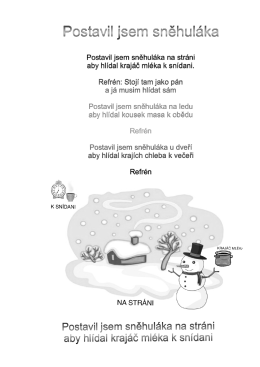 Černobílé obrázky s textem písničky